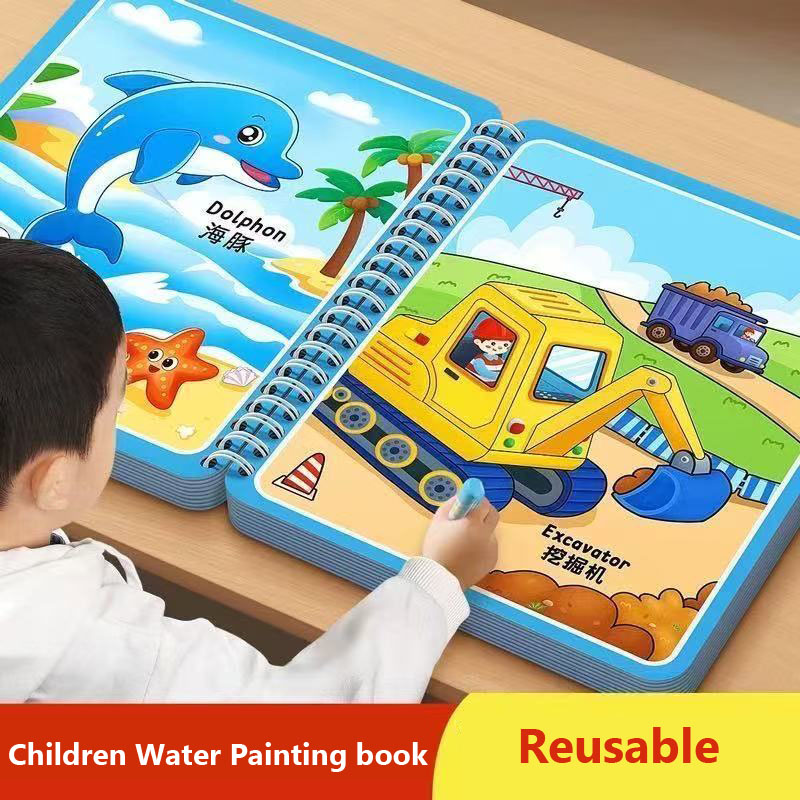 Reusable Water Magic Coloring Book - Magiczna książeczka do rysowania wodą Zabawki