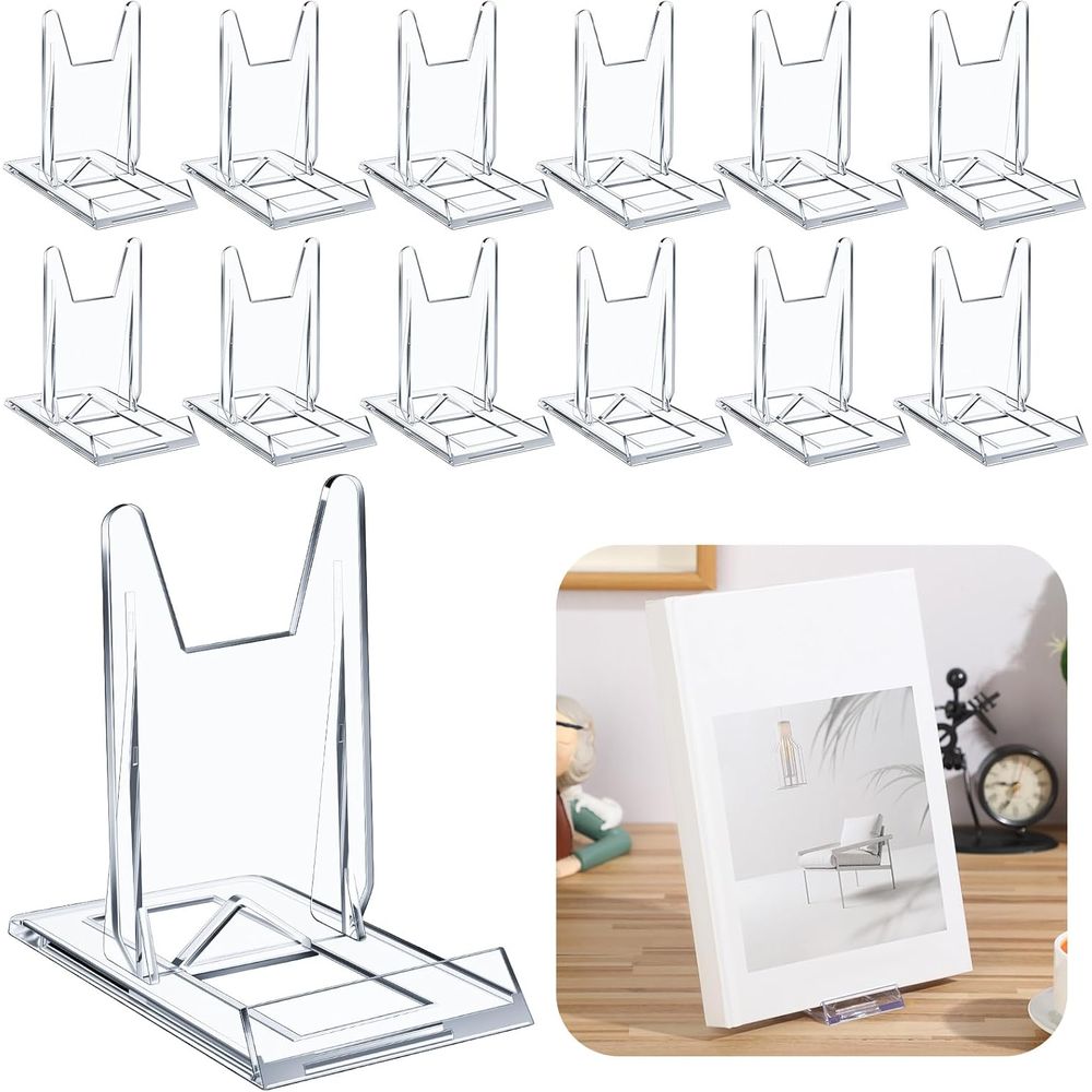 Clear Acrylic Book Stand Holder - Regulowany, przezroczysty akrylowy stojak na książki,