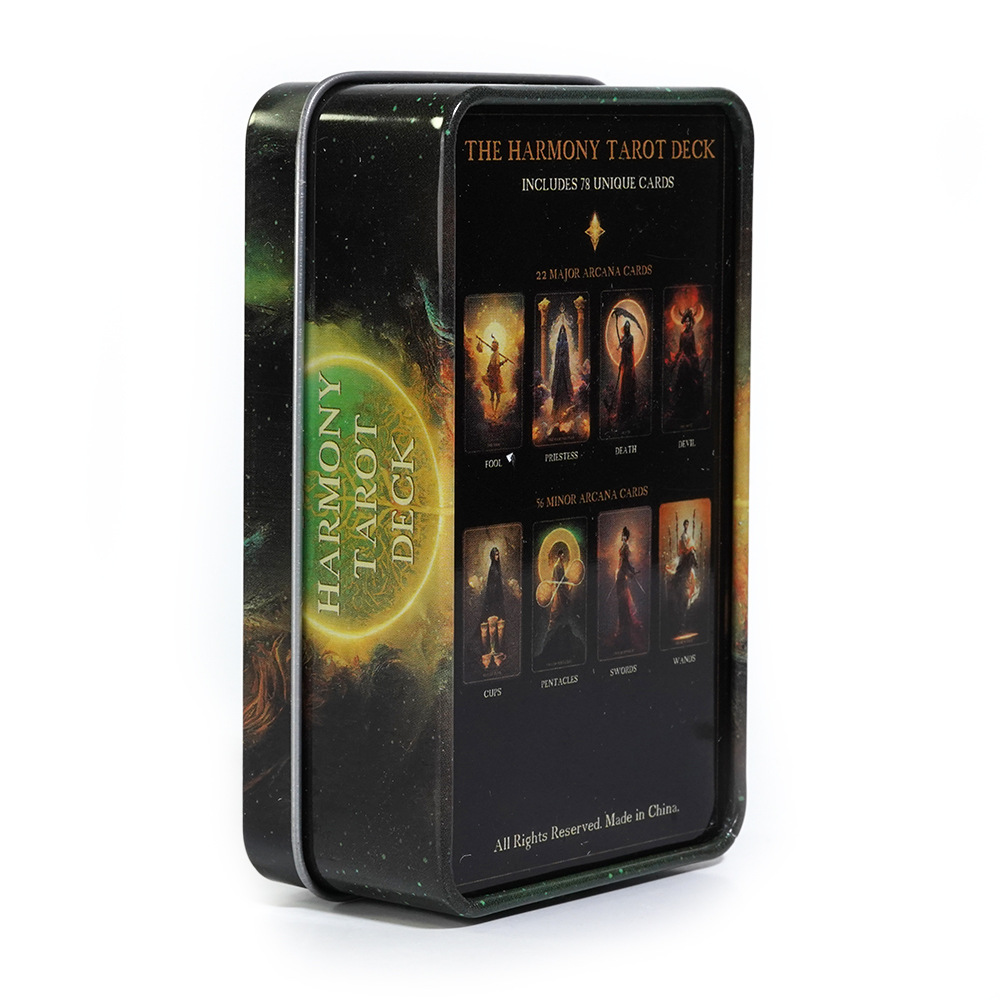 Tarot Deck With Guidebook - Harmony Tarot w puszce ze złoconymi