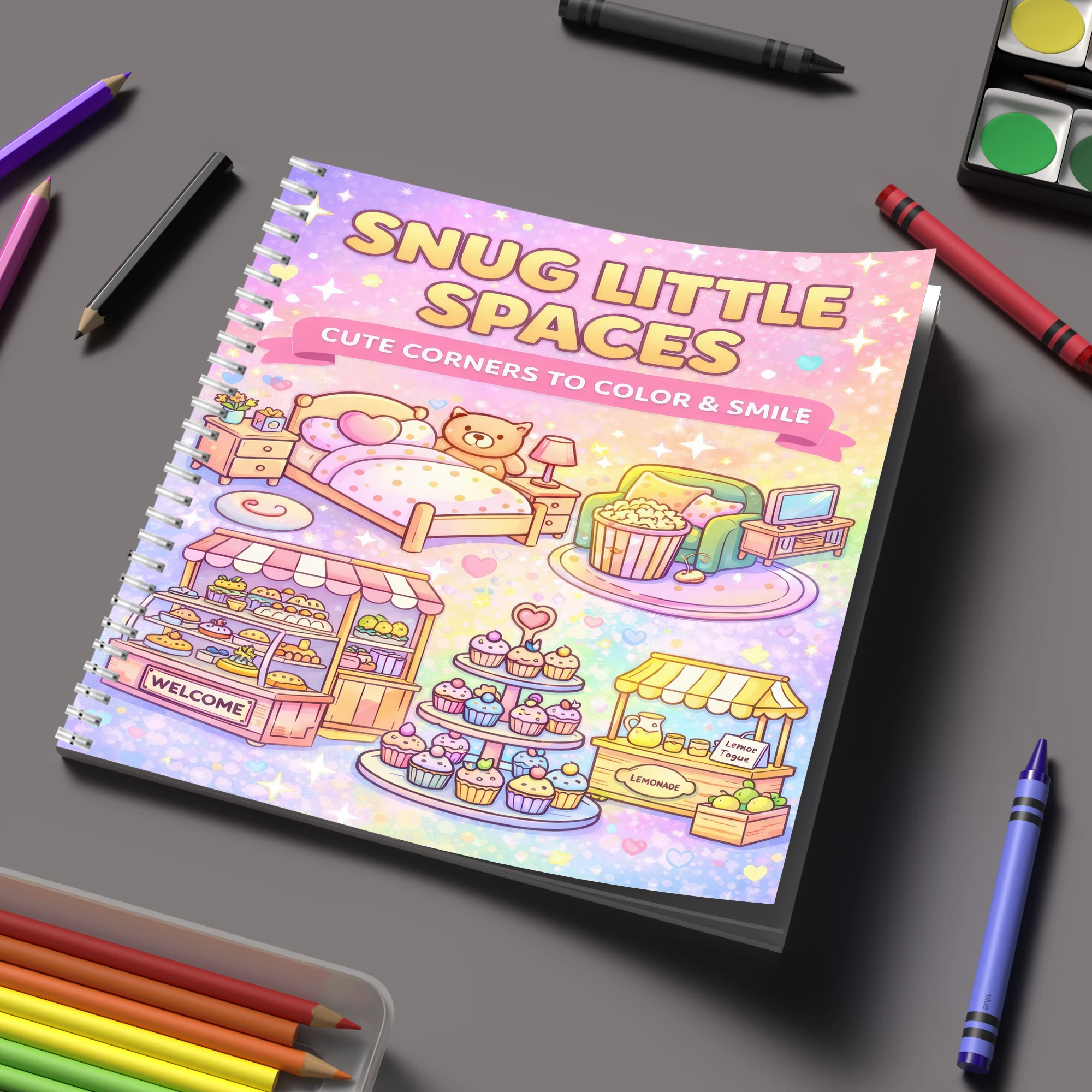 Adult Coloring Book Stress Relief - Kolorowanka Małe Przestrzeni dla Dorosłych, Prezent