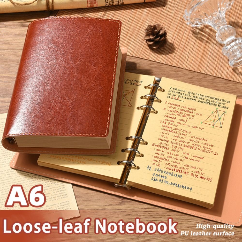 Vintage Leather Journal Notebook - Nowy notes A5/A6 z luźnymi kartkami,
