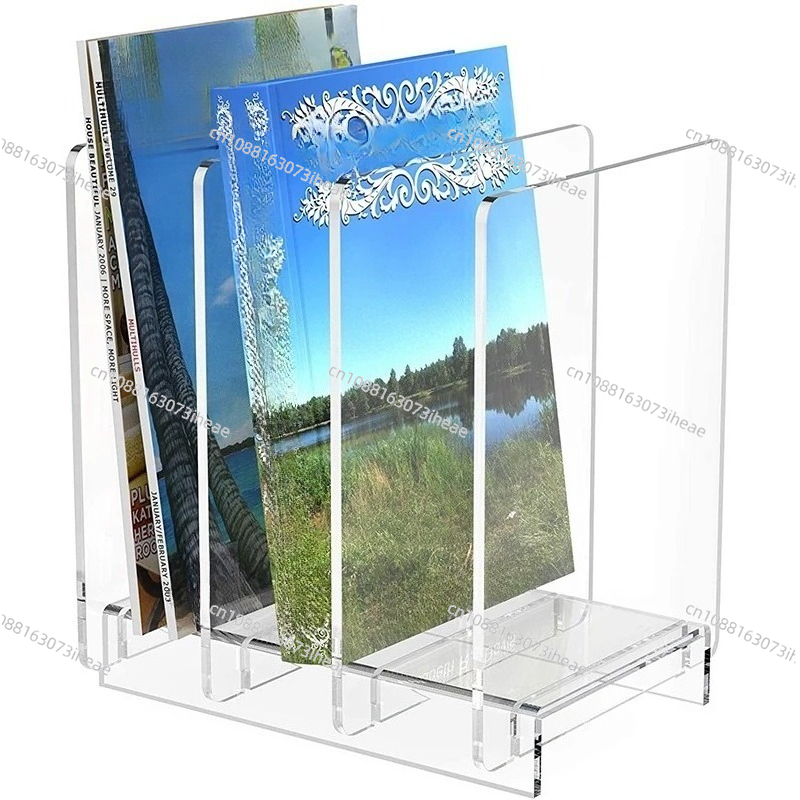 Clear Acrylic Book Stand Holder - Przezroczysty akrylowy organizer na czasopisma i
