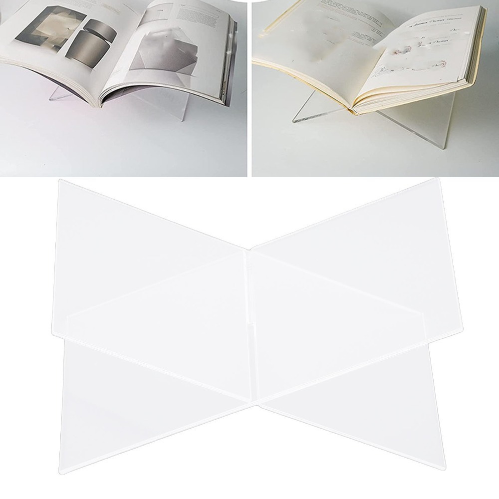 Clear Acrylic Book Stand Holder - 1 zestaw stojaków na książki w