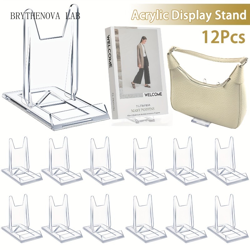 Clear Acrylic Book Stand Holder - 12 szt. Przezroczyste akrylowe stojaki ekspozycyjne