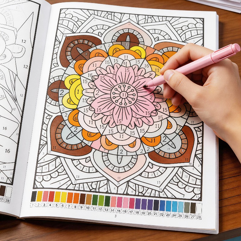 Adult Coloring Book Stress Relief - Kolorowanka dla dorosłych ze zwierzętami/roślinami, antystresowa,
