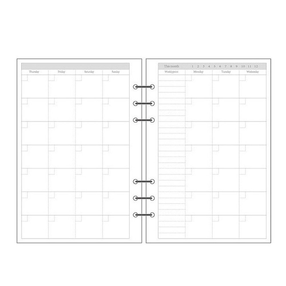 A5 Spiral Dotted Grid Notebook - Planer dzienny w kratkę, 45 kartek,