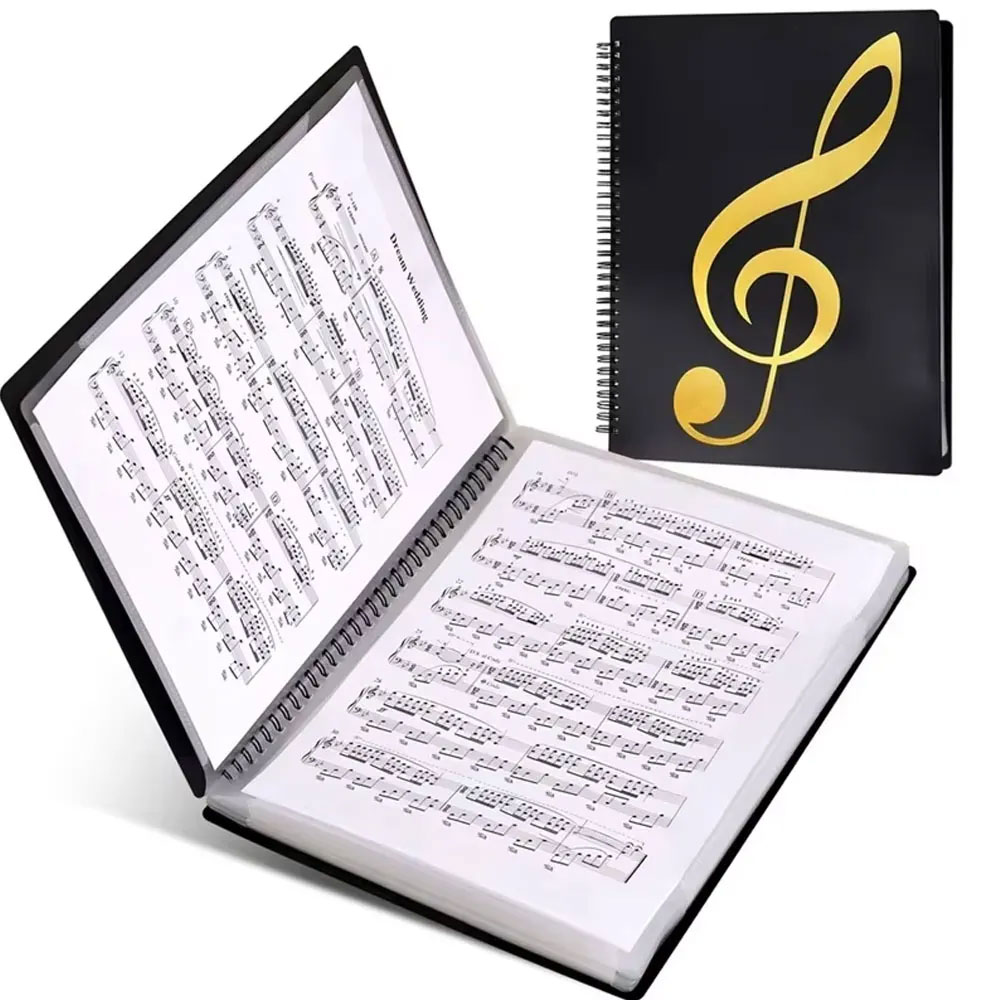 Blank Sheet Music Notebook - Elastyczny 40-stronicowy folder na nuty fortepianowe