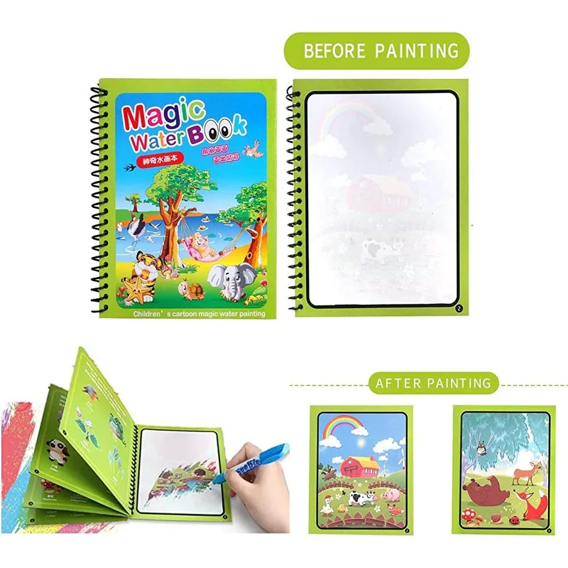 1szt Magic Water Coloring Book – Reusable Water Magic Coloring Book recenzja i cena