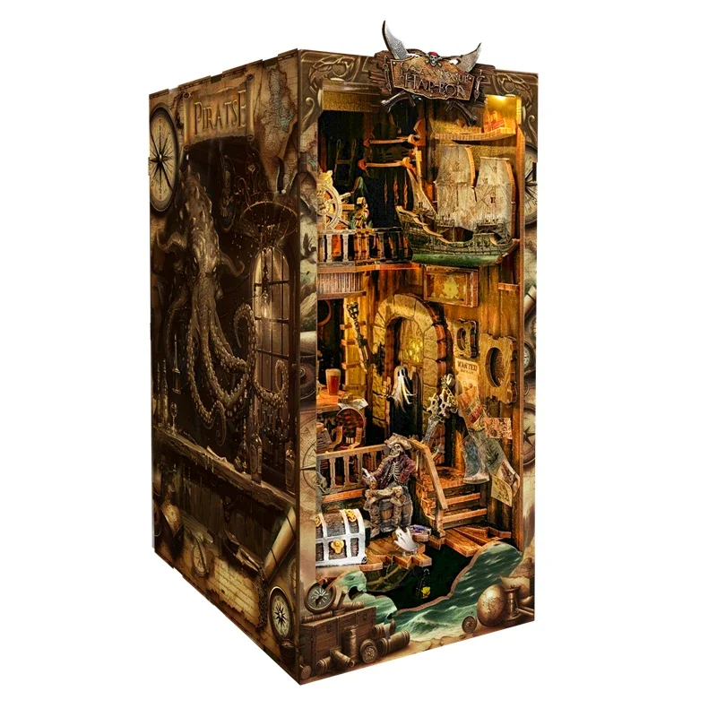 Miniaturowe drewniane zestawy  – Diy Wooden Book Nook Kit Shelf Insert recenzja i cena