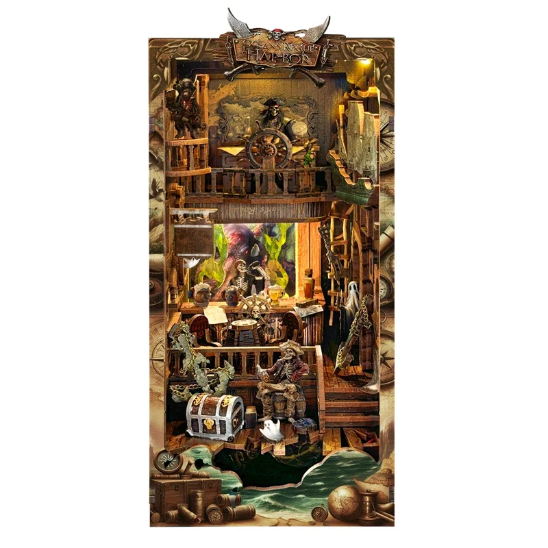 Miniaturowe drewniane zestawy  – Diy Wooden Book Nook Kit Shelf Insert recenzja i cena