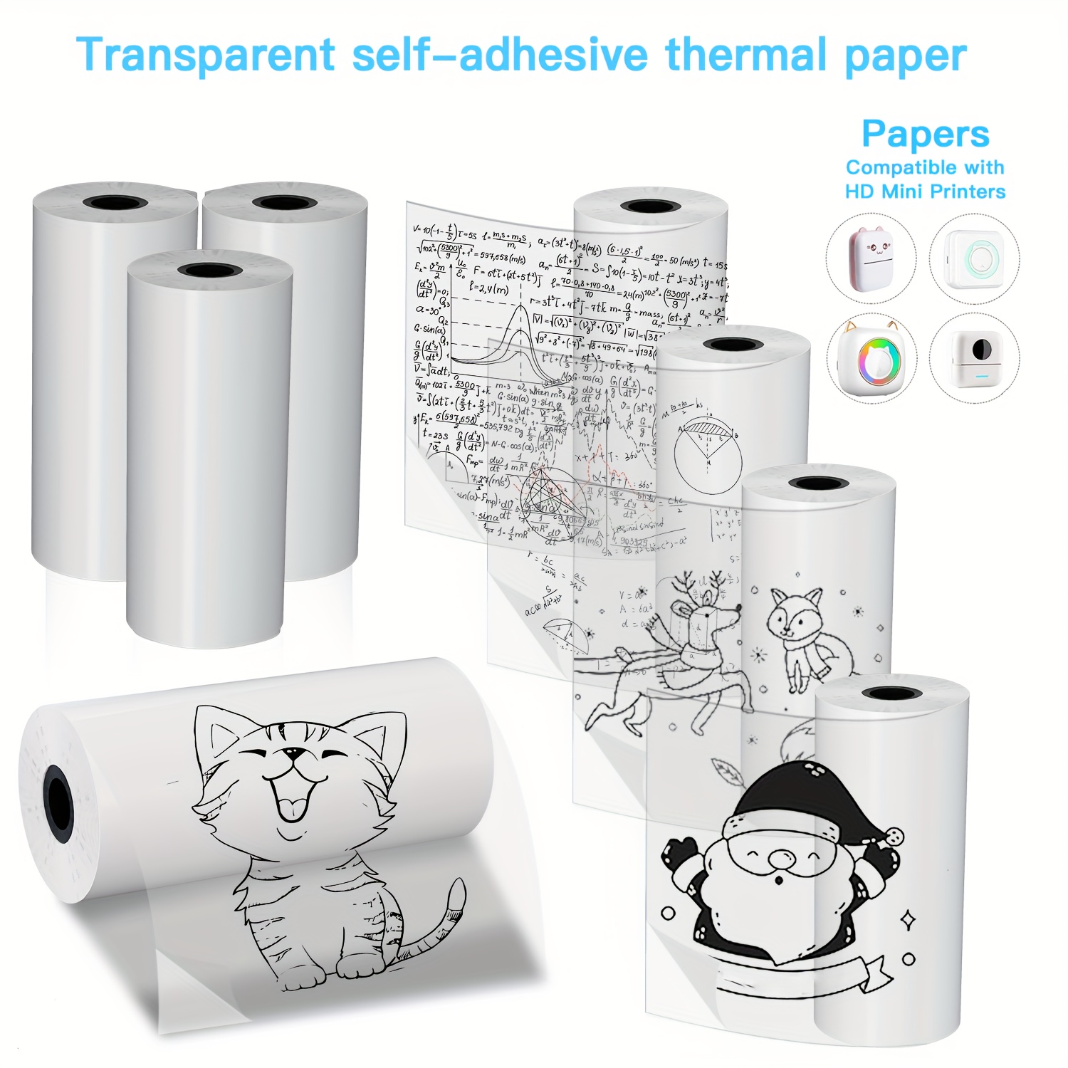2/4/8 rolek przezroczysty samo – Mini Pocket Thermal Printer Paper Roll recenzja i cena