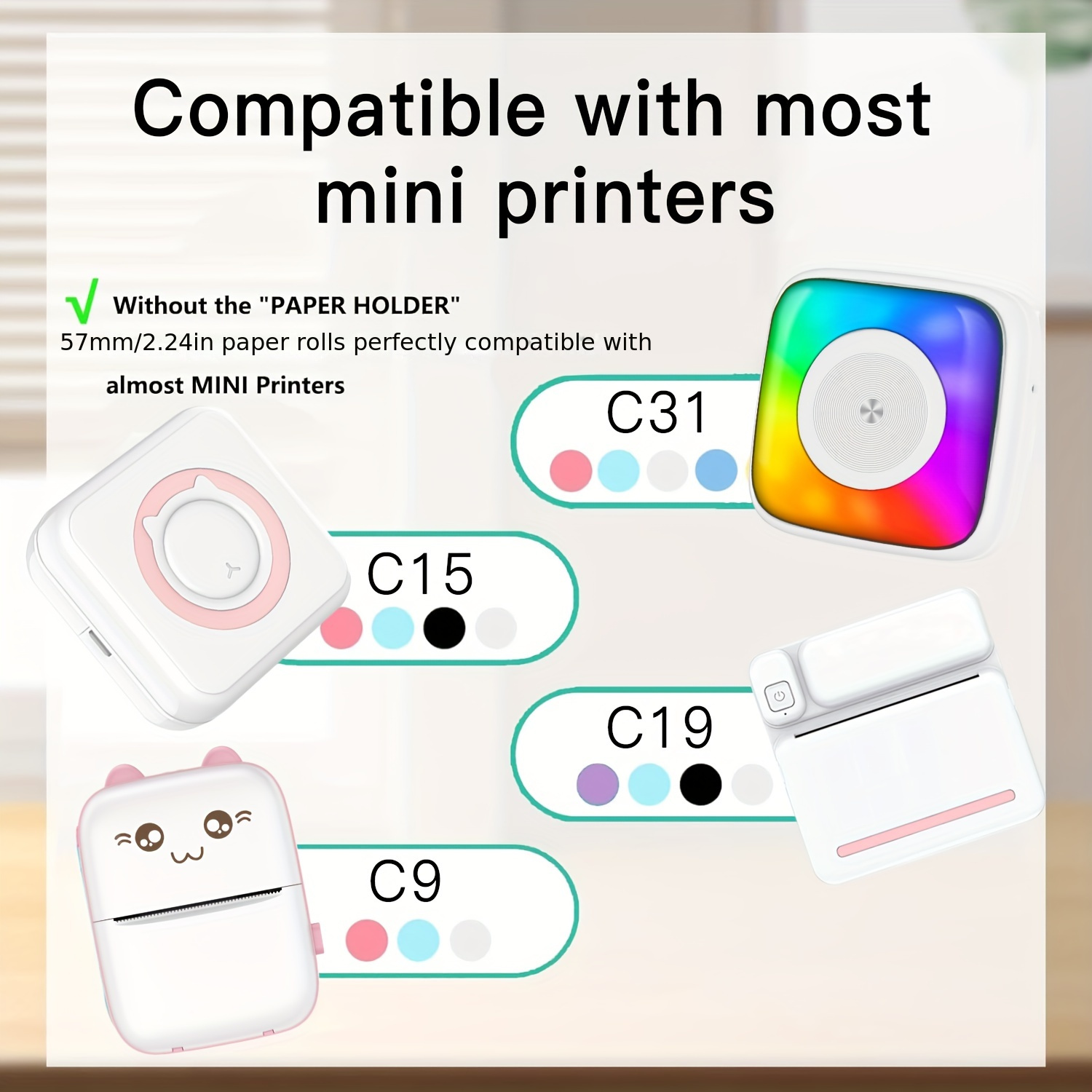 2/4/8 rolek przezroczysty samo – Mini Pocket Thermal Printer Paper Roll recenzja i cena