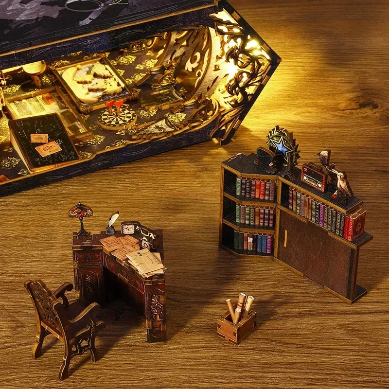 Retro DIY Drewniany Wkład do P – Diy Wooden Book Nook Kit Shelf Insert recenzja i cena